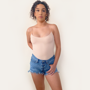 ribbed nude bodysuit shop rayaline fashion outfit ootd
