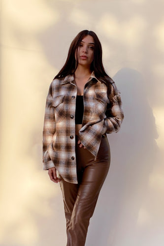 oversize shop Rayaline fashion style clothing closet outfit outfits ideas idea shakes plaid brown  how to style 