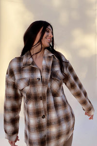 oversize shop Rayaline fashion style clothing closet outfit outfits ideas idea shakes plaid brown  how to style 