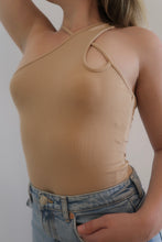 Load image into Gallery viewer, RIBBED BODYSUIT FASHION STYLE AESTHETIC TOP NUDE CRISS CROSS
