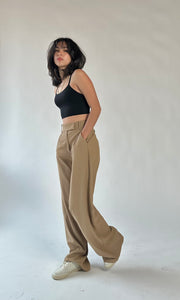 HAVERHILL HIGH WAIST TROUSERS IN TAUPE