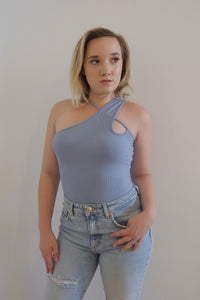 CRISS CROSS FASHION STYLE BODYSUIT RIBBED BLUE OVER OUTFIT IDEAS OOTS CUTE STYLES SHOP RAYALINE