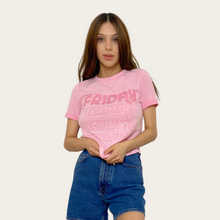 Load image into Gallery viewer, pink Friday t-shirt top cute relaxed shoprayaline fashion
